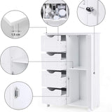 Furnihaus - Cabinet with 4 drawers and door - MDF - White