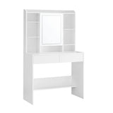 Kaptafel met LED 3 kleuren met instelbare lichtsterkte met spiegel voor make-up wit