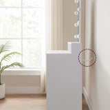 Schminktisch mit LED-Beleuchtung, Helligkeit einstellbar, mit Spiegel, zwei Schubladen und drei offenen Fächern, modern, weiß