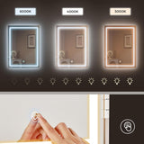 Kaptafel LED 3 kleuren lichtsterkte instelbaar met spiegel voor make-up wit