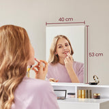 Kaptafel met rechthoekige spiegel en 2 lades, cosmetische tafel