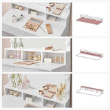 Dressing table cosmetic table with 9 LED lamps and mirror adjustable light intensity white