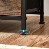 Commode kast 7 stoffen laden met handgrepen metalen frame industrieel design Bruin