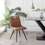 Leon Microfiber Cognac Dining Chair