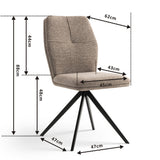 Dining room chair Emma Taupe Fabric