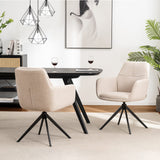 Milou Swivel Dining Chair with Beige Armrest