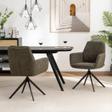 Milou Swivel Dining Chair with Green Armrest