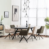 Milou Swivel Dining Chair with Beige Armrest