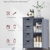 Furnihaus - Kast met 4 lades en deur - MDF - Grijs