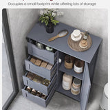 Furnihaus - Kast met 4 lades en deur - MDF - Grijs