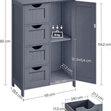 Furnihaus - Kast met 4 lades en deur - MDF - Grijs