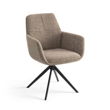 Milou Swivel Dining Chair with Taupe Armrest