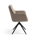 Milou Swivel Dining Chair with Taupe Armrest