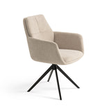 Milou Swivel Dining Chair with Beige Armrest
