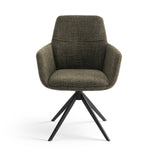 Milou Swivel Dining Chair with Green Armrest