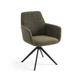 Milou Swivel Dining Chair with Green Armrest