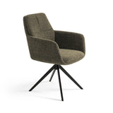 Milou Swivel Dining Chair with Green Armrest