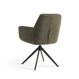Milou Swivel Dining Chair with Green Armrest