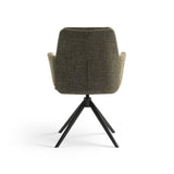 Milou Swivel Dining Chair with Green Armrest
