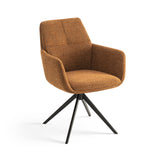 Milou Swivel Dining Chair with Armrest in Ochre Yellow