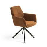 Milou Swivel Dining Chair with Armrest in Ochre Yellow