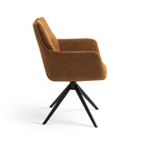 Milou Swivel Dining Chair with Armrest in Ochre Yellow