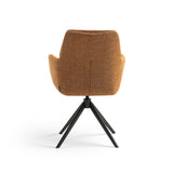 Milou Swivel Dining Chair with Armrest in Ochre Yellow