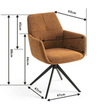 Milou Swivel Dining Chair with Armrest in Ochre Yellow