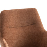 Olivia Swivel Dining Chair with Armrests, Rust Brown Fabric