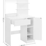 Kaptafel met rechthoekige spiegel en 1 lade cosmetische tafel