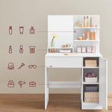 Kaptafel met rechthoekige spiegel en 1 lade cosmetische tafel