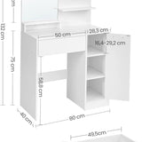 Kaptafel met rechthoekige spiegel en 1 lade cosmetische tafel