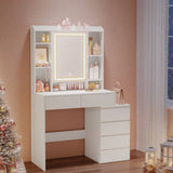 Kaptafel LED 3 kleuren lichtsterkte instelbaar met spiegel voor make-up wit