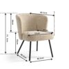 Fauteuil Cindy Boucle Beige Stof - Afbeelding 9