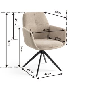 Milou Cream chair size