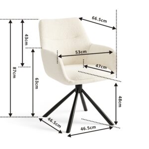 Oliva Boucle Cream chair size