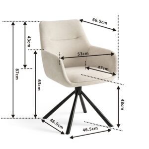 Oliva Cream chair size