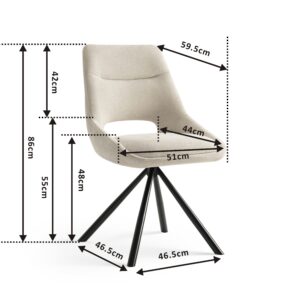 Tosca Cream chair size