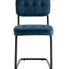 Eetkamerstoelen Set van 2 Flexa - Blauw - Metaalpoot - Velvet - Afbeelding 2