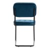 Eetkamerstoelen Set van 2 Flexa - Blauw - Metaalpoot - Velvet - Afbeelding 4