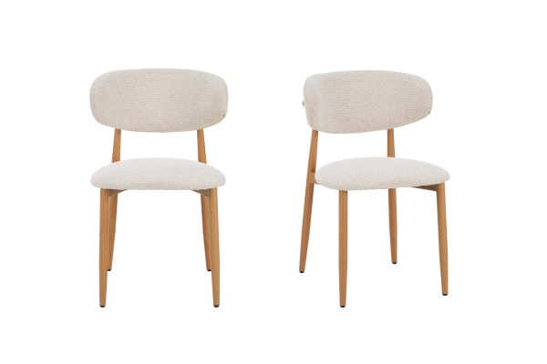 Eetkamerstoelen Celia Beige Naturel Set van 2