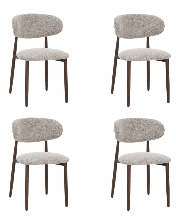 Eetkamerstoelen Celia Bruin Walnoot Set van 4