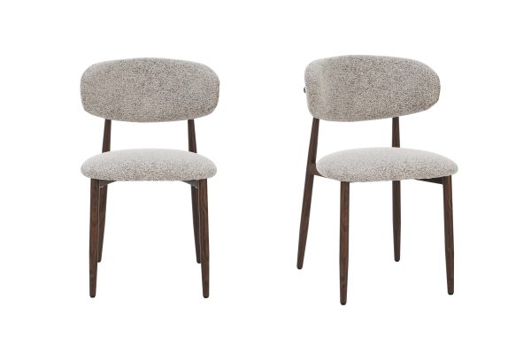 Eetkamerstoelen Celia Bruin Walnoot Set van 2