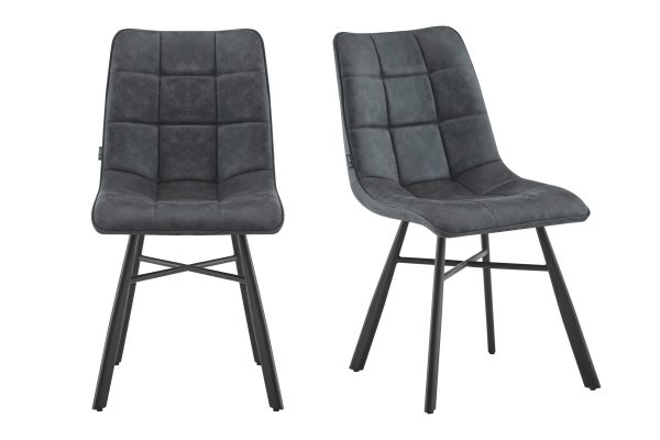 Eetkamerstoel Dexx - Antraciet - Microvezel - Set van 2