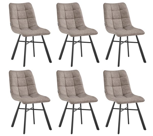 Eetkamerstoelen - Dexx - Taupe - Microvezel - Set van 6