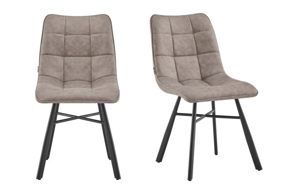 Eetkamerstoel Dexx - Taupe - Microvezel - Set van 2
