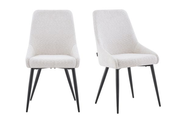 Eetkamerstoel Oscar Beige Boucle Set van 2