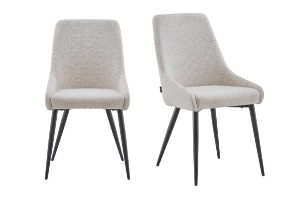 Eetkamerstoel Oscar Beige Stof Set van 2