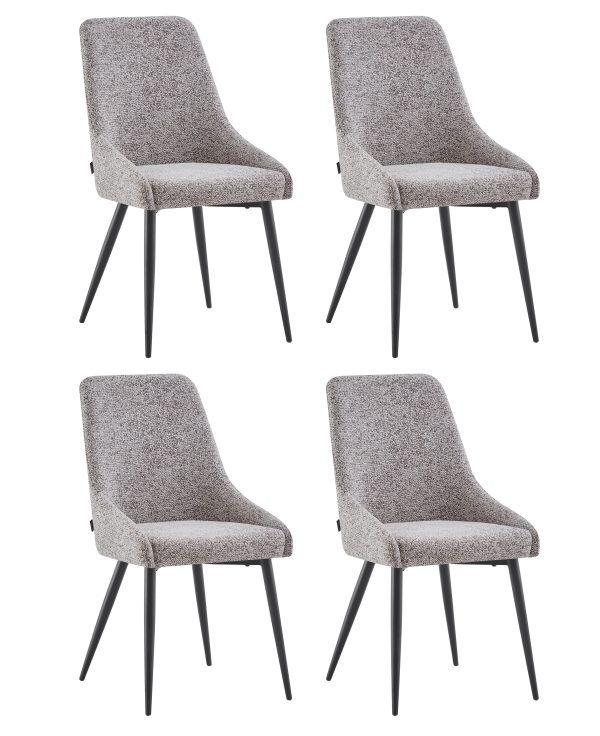 Eetkamerstoelen set van 4 - Oscar - Bruin - Stof