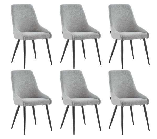 Eetkamerstoelen set van 6 - Oscar - Taupe - Stof